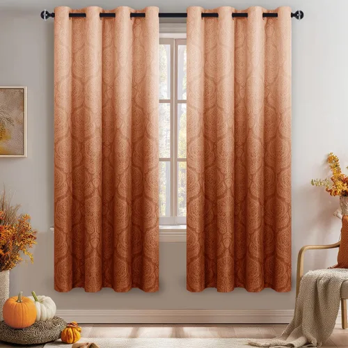 Miniatura 119 de DWCN - Cortinas blackout para dormitorio, diseño de damasco con aislamiento térmico y ojales, para sala de estar, juego de 2 paneles de cortina Gris