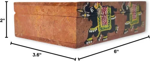 Miniatura 10 de Hashcart - Joyero decorativo, diseño de elefante con caja de mármol (6.0 x 4.0in)