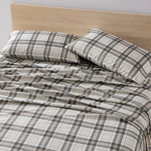 Miniatura 3 de Eddie Bauer - Sábanas de franela tamaño completo, algodón antibolitas y resistente a las arrugas, suaves al tacto para comodidad en todas