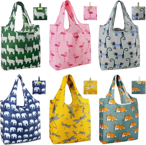 Miniatura 23 de Bolsas de la compra de animales reutilizables plegables bolsas de comestibles