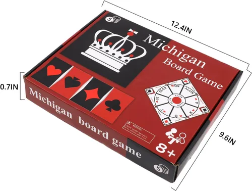 Miniatura 7 de Michigan Rummy Juego de mesa Tripoley Juego de fieltro plegable Familia Combinación original de Joker Rummy, corazones y póker incluye 2 barajas