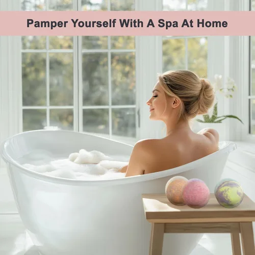 Miniatura 9 de Aqua Elegante Bombas de baño de lujo para mujer, juego de 12 bombas de baño grandes con aceites esenciales, manteca de karité, aceite de coco, sin