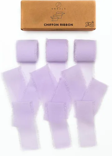 Miniatura 17 de Juego de 3 rollos de cinta de gasa de gasa hecha a mano con flecos de 1.5 pulgadas x 7 yardas para decoración de flores, invitaciones de boda