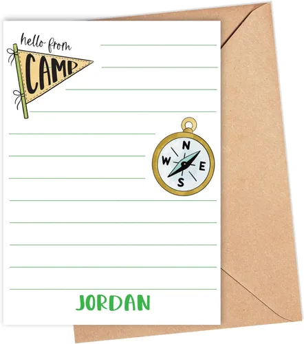 Miniatura 11 de Sleepaway - Tarjetas planas forradas para campistas, papelería para campamento de dormir para niños y niñas, juego de 10 tarjetas y sobres