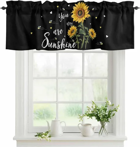 Miniatura 17 de Cenefa de amarre para ventanas, cortinas de cocina con textura de vaca, cenefas con bolsillo para barra, tratamientos cortos, textura animal, cenefa