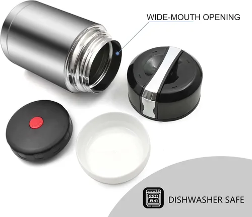 Miniatura 2 de Termo para Sopa de 35 onzas, Termo de Acero Inoxidable para Comida Caliente, Frasco Térmico de Boca Ancha para Comida, Contenedor de Almuerzo