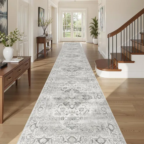 Miniatura 60 de Alfombra de pasillo lavable de 2 x 6 pies - Alfombras de cocina con respaldo antideslizante vintage suave estilo granja, alfombra de entrada