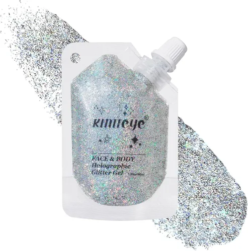 Miniatura 14 de Gel holográfico con purpurina para el rostro, brillo corporal con maquillaje para cabello, cara, clavícula, brazo, uñas, sombra de ojos, lentejuelas