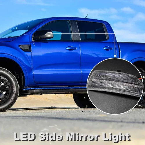 Miniatura 7 de Lámparas LED secuenciales de señal de giro para F-ord Ranger Lariat 2019 2020 2021 2022 2023 ámbar Led Remolque Espejos de remolque Luz Marcadores