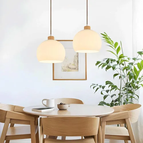 Luces colgantes de cristal con forma de globo de mediados de siglo, lámpara colgante vintage con pantalla de vidrio esmerilado, cable ajustable,