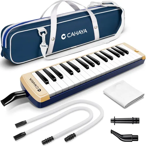 Miniatura 13 de CAHAYA Melódica 32 Teclas Boquilla de Tubos Dobles Piano de Aire Teclado Instrumento Musical con Bolsa de Transporte 32 Teclas, Negro, CY0050-1
