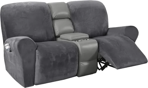Miniatura 15 de H.VERSAILTEX Fundas elásticas de terciopelo para sillón reclinable, fundas para silla reclinable estilo de 4 piezas, funda para sillón reclinable