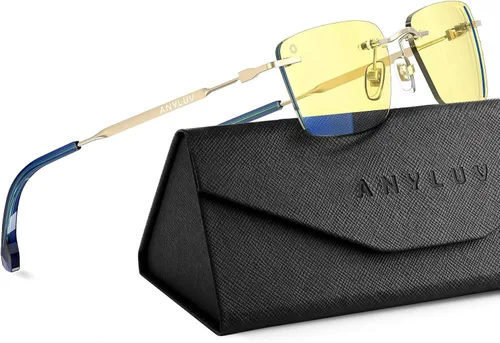Miniatura 24 de ANYLUV Rimless Blue Light Glasses for Women/Men, Fashion Lightweight Blue Light Blocking Glasses with Stylish Metal Temples