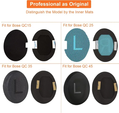 Miniatura 43 de Almohadillas para los oídos para Bose QuietComfort 45 QC45 QC35 ii QC35, cojines de cuero de piel de cordero para auriculares profesionales, QC45