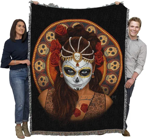 Miniatura 13 de Pure Country Weavers Manta negra con texto en inglés "I Just Here for The Boos" de fantasma, regalo de otoño, Halloween, para la parte posterior