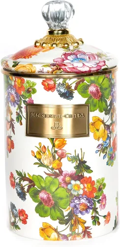 Miniatura 13 de MACKENZIE-CHILDS Bote de Esmalte, Contenedor de Almacenamiento de Cocina con Tapa, Grande, Wild Rose Brown