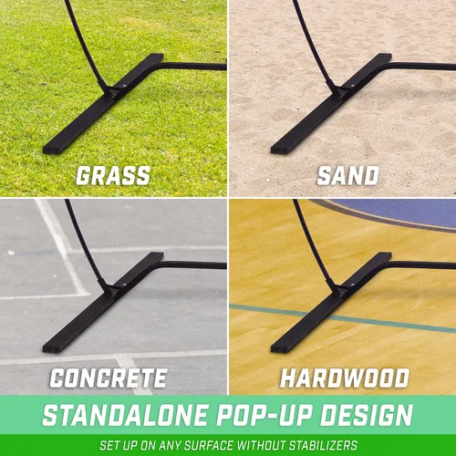 Miniatura 5 de Red de entrenamiento de voleibol independiente GoSports - 12 pies o 20 pies - Uso en interiores o exteriores, montaje instantáneo y altura ajustable