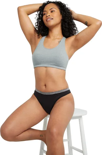 Miniatura 5 de Hanes Bralette de espalda cruzada para mujer, parte superior de algodón con espalda en T, paquete de 3