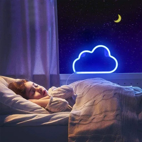 Miniatura 6 de YouOKLight Letrero de nube de neón, luz LED de nube, luces de noche, luces de neón alimentadas por batería o USB, para decoración de pared