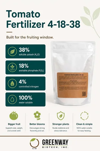 Miniatura 2 de Greenway Biotech, Inc. Fertilizante de tomate 4-18-38 en polvo, soluble en agua con micronutrientes quelados para tomates, pimientos y berenjenas