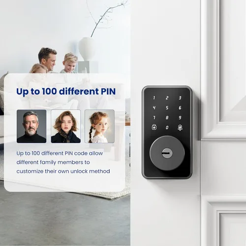Miniatura 3 de Biquole - Cerradura de puerta de entrada sin llave con teclado, cerradura de puerta electrónica con código Smart Deadbolt Lock for Front Door