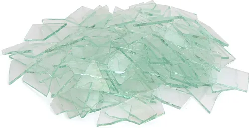Milltown Merchants™ Adoquines de vidrio transparente (1 libra) - Vidrieras transparentes - Vidrio roto para escalones, manualidades y fabricación de