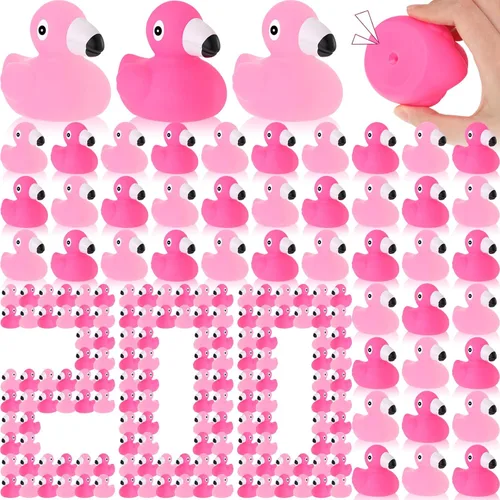Jerify Pato de goma flamenco a granel rosa para niños, juguetes de baño flotantes, patos flotantes de verano para playa, patos de goma para baby