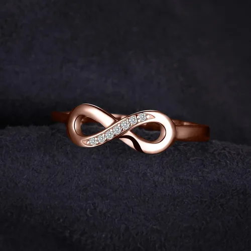 Miniatura 28 de JewelryPalace - Anillos de plata de ley 925 chapados en oro rosa, amarillo o blanco de 14 K para mujer, de compromiso, con circonia cúbica, de boda