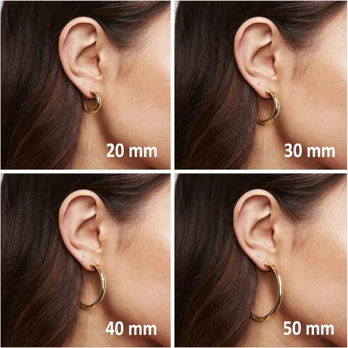 Miniatura 3 de PAVOI 14K Gold Colored Lightweight Chunky Open Hoops Gold Hoop Earrings for Women