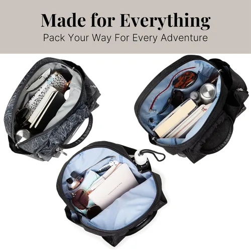 Miniatura 7 de Baggallini Mochila todo el día para mujer con pulsera de teléfono RFID, Negro, talla única