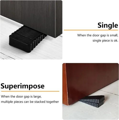 Miniatura 3 de Paquete de 6 topes de puerta de goma negra delgados y pequeños tapones antideslizantes discretos de silicona suave y pesada para puerta de armario