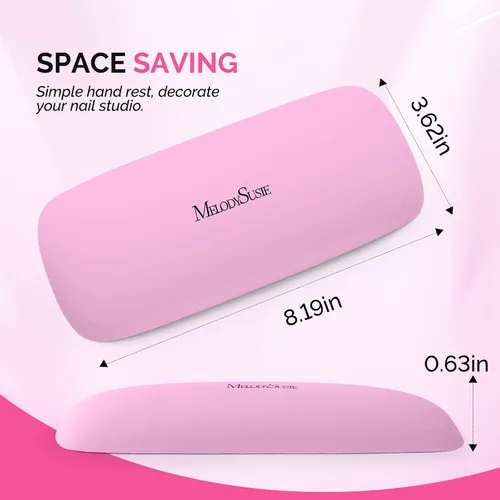 Miniatura 2 de MelodySusie Reposabrazos para uñas, cojín de cuero sintético suave, reposamanos portátil para arte de uñas de gel acrílico, fácil de limpiar