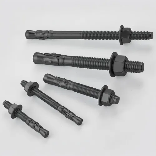 Miniatura 5 de Wensilon 10 piezas sujetadores estándar de 3/8 x 4 pulgadas para servicio pesado anclajes de cuña negros para cemento y hormigón