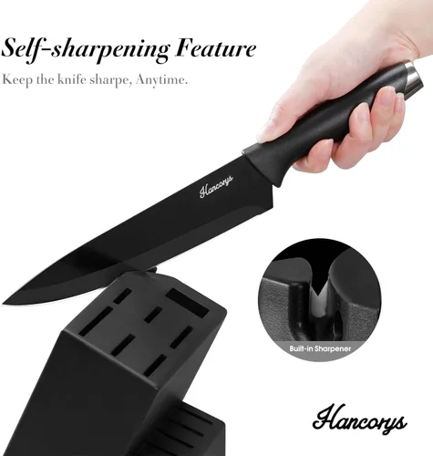 Miniatura 3 de Juego de cuchillos para cocina con bloque, juego de cuchillos de chef de 15 piezas con autoafilado, cuchillas de revestimiento de cerámica