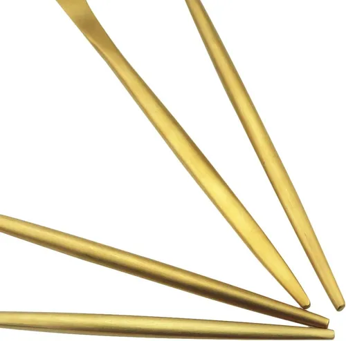 Miniatura 3 de Golden Stain - Cubiertos modernos de 6 piezas de acero inoxidable 304, tenedor de postre de acero inoxidable 304, tenedor de ensalada de 7.2
