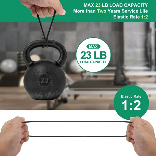 Miniatura 2 de 60 cuerdas elásticas de bolas negras de 4 pulgadas, cuerda elástica resistente para exteriores con bolas, bolas elásticas de lona para refugio