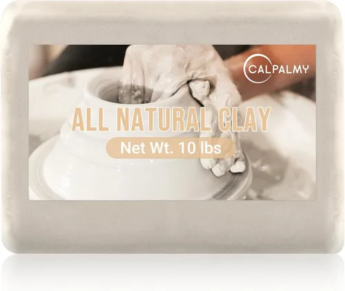CALPALMY Arcilla natural de 10 libras para cerámica, arcilla moldeable de secado al aire natural, alta densidad y calidad, escultura de alto fuego