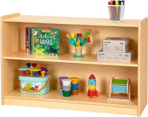 Miniatura 4 de OOOK Estante Montessori, organizadores y almacenamiento de juguetes, estantería de 2 niveles para niños pequeños, adecuada para aula, jardín