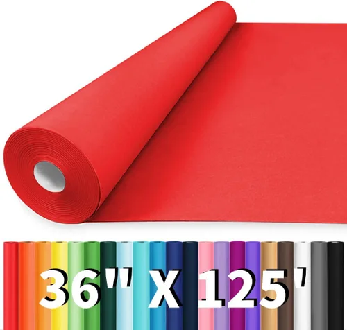 Miniatura 43 de Vanhench Papel de regalo negro de 36" x 1500" (125 pies), rollo de papel kraft de color sólido para tablón de anuncios, construcción de pósteres
