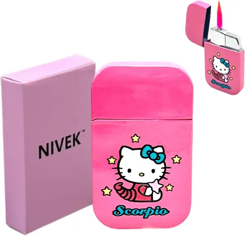 Miniatura 7 de NIVEK Encendedor de gatito Y2k 12 Consetelaciones Horóscopo Astrología Zodiaco Signos de nacimiento Pretty Pink Flame Kawaii Coleccionable Japonés