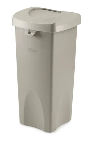 Miniatura 3 de Rubbermaid Commercial - bote de basura cuadrada intocable, Gris