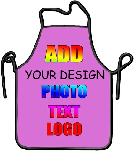 Miniatura 30 de NALAHOME Delantales personalizados para hombres y mujeres delantales personalizados con logotipo de texto fotográfico Negro