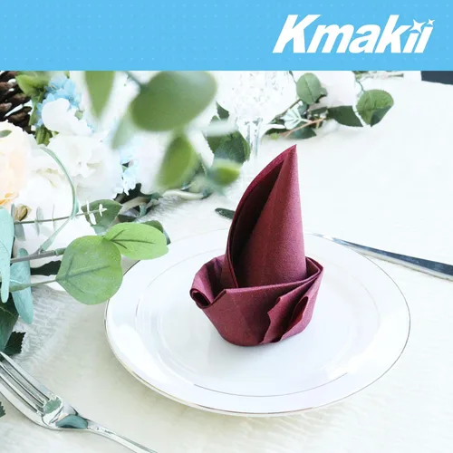 Miniatura 8 de KMAKII Servilletas de cena desechables color burdeos con tacto de lino, servilletas de papel de alta calidad, ideales para restaurantes, eventos