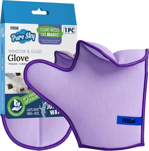 Miniatura 10 de persik Pure-Sky - Guante de limpieza de microfibra Ultra – Just Add Water No necesita detergentes – 2 en 1, combinación para vidrio y multiusos
