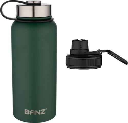 Miniatura 11 de Banz Botella de agua aislada - Botella de acero inoxidable de 32.1 fl oz con tapa deportiva adicional