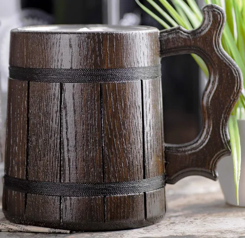 Miniatura 7 de Taza de cerveza de clase Warlock de 17 onzas, regalo de fiesta de mazmorras y dragones para amantes de dnd, taza de cerveza de madera personalizada