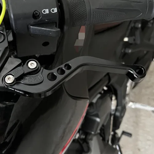 Miniatura 9 de Palanca de freno corta Palanca de embrague compatible con YAMAHA Fazer FZ-1 FZ-8 FZ-6 FZ-6R FZS600, aleación de aluminio CNC fabricada (negro)