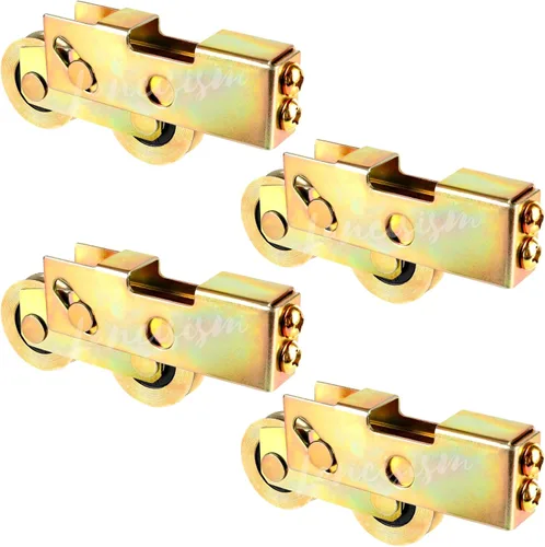 4 piezas de rodillo tándem para puerta corredera, conjunto de rodillo tándem para puerta corredera de 1-1/4 pulgadas de servicio pesado, rodillos de