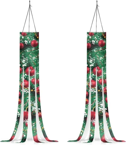 Miniatura 22 de Binienty 4th of July Winsock Patriotic Outdoor Decor Wind Socks Hanging Flag Welcome Home Decoration Party Yard Hanging Windsock, 2 Pcs Set Decor