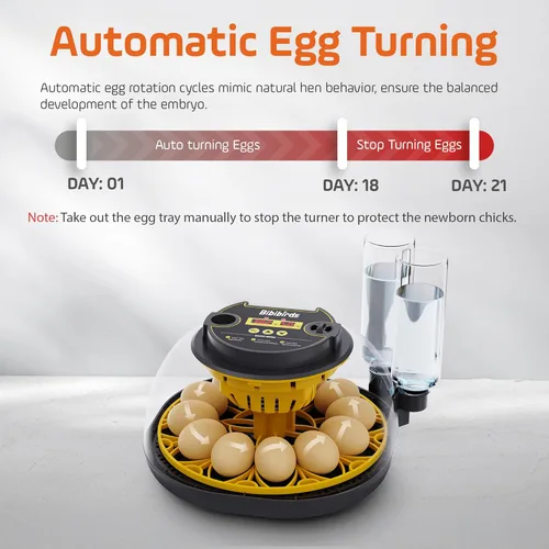 Miniatura 2 de Incubadoras para incubar huevos con giro automático de huevos y pantalla de humedad, control de temperatura, llenado automático de agua, vela